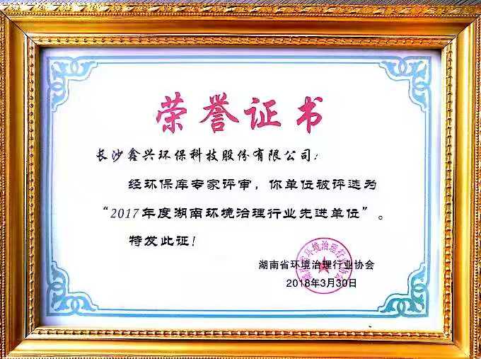 環(huán)境治理行業(yè)先進單位